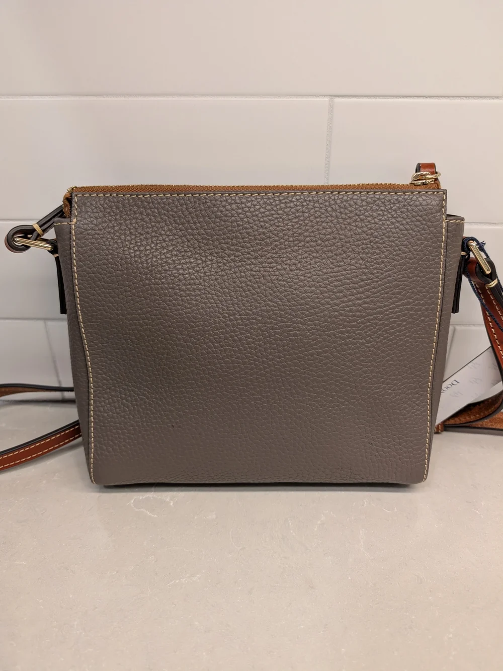 Dooney & Bourke Pebble Grain Leather Lexington In Gray/Brown